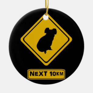 koala road sign ceramic tree decoration