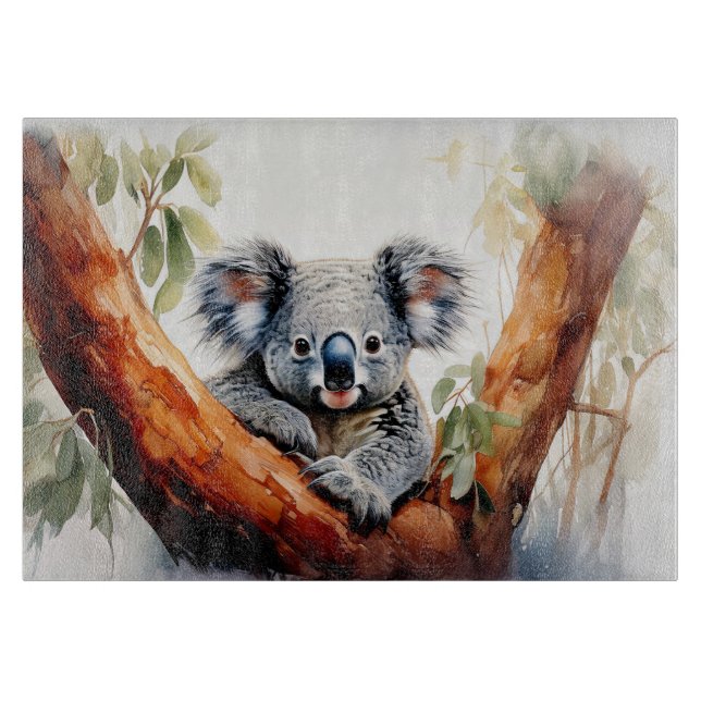 Koala Sitting in a Gum tree Cutting Board (Front)