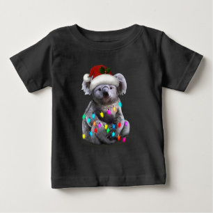 Koala Sitting With Christmas Lights Xmas Season Baby T-Shirt