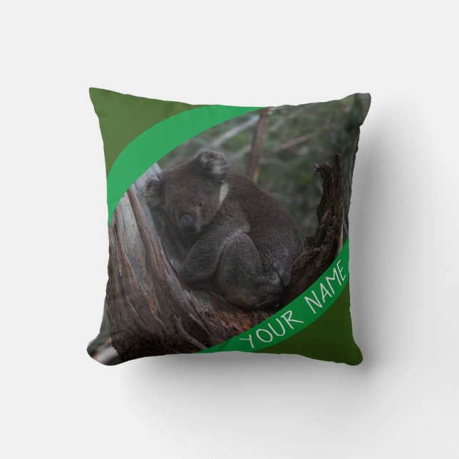 Koala Sleeping In A Tree Australia Cushion (Front)