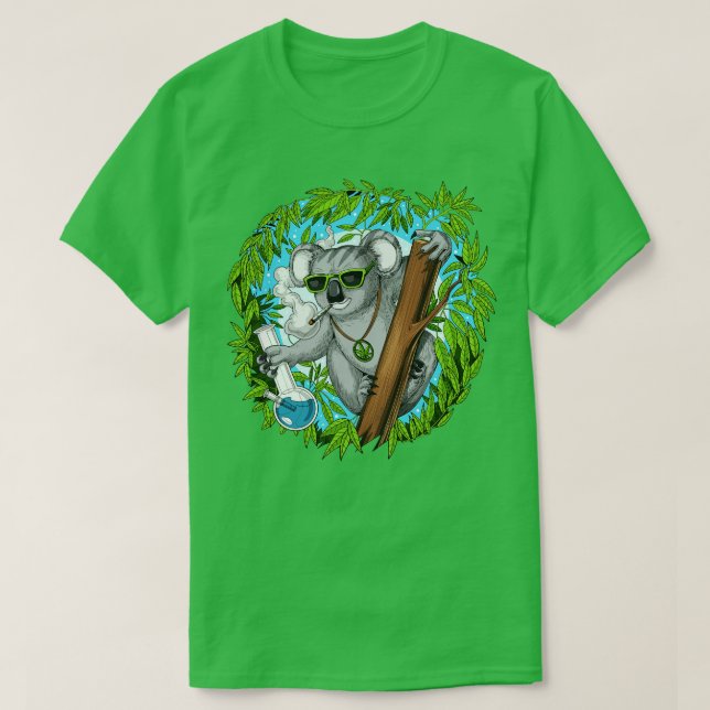 Koala Smoking Weed T-Shirt (Design Front)
