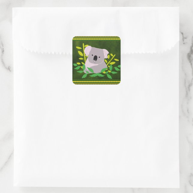 Koala Square Sticker (Bag)