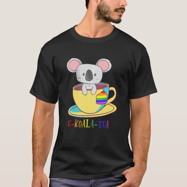 Koala Tea Equality Lgbtq Rainbow Queer Lesbian Lov T-Shirt (Front)