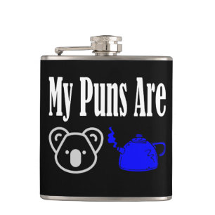 Koala Tea Puns Funny Hip Flask