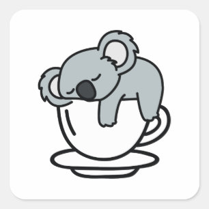 Koala Tea Square Sticker