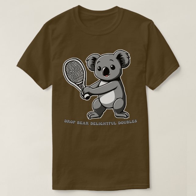Koala Tennis Drop Bear Delightful Doubles T-Shirt (Design Front)