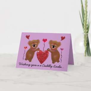Koala Valentine Hearts Cards