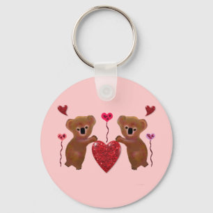 Koala Valentine Hearts Keychains