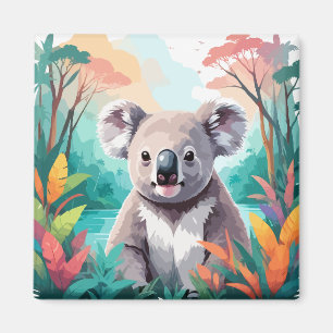 Koala Vector Art Animal In The Majestic Nature Magnet