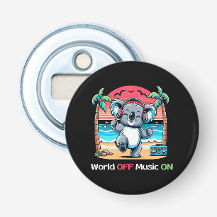 Koala Vibing on the Beach Bottle Opener
