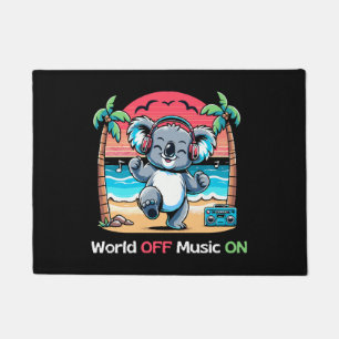 Koala Vibing on the Beach Doormat