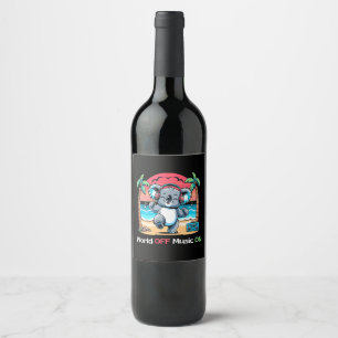 Koala Vibing on the Beach Wine Label