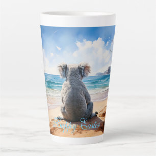 Koala watching the ocean Happy Easter Latte Mug