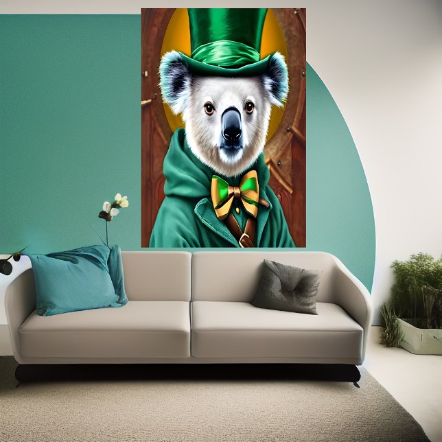 Koala wearing green clothes | AI Art  Poster (Creator Uploaded)