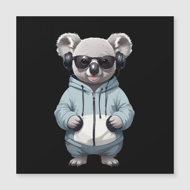 Koala Wearing Hoodie Funny Cool Animal Character  (Front)