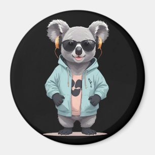 Koala Wearing Hoodie Funny Cool Animal Character Magnet