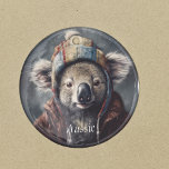 Koala wearing winter hat, customisable  ceramic ornament<br><div class="desc">painting of an adorable koala wearing a cute winter hat and jacket</div>