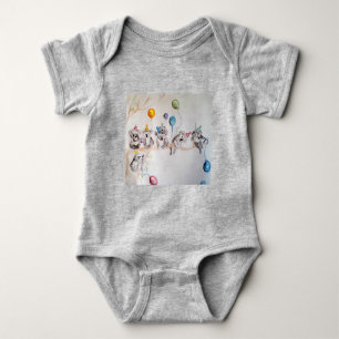 Koala Whimsical Watercolor Grey Babies Bodysuit