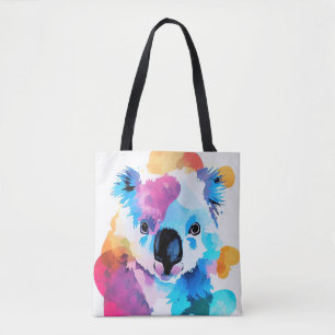 Koala Wild Nature Animal Color Art Painting Tote Bag