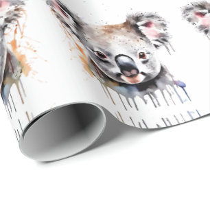 Koala Wildlife & Nature Water Colour Set Wrapping Paper