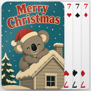 Koala Winter Roof Animal Christmas Playing Cards