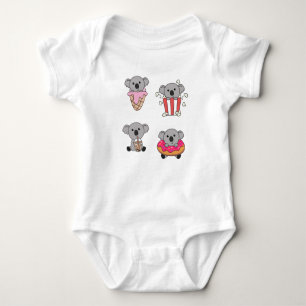 Koala With Candy Kawaii Koalas With Food Baby Bodysuit