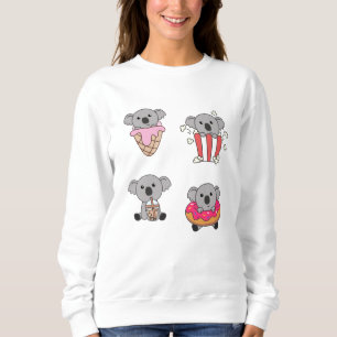 Koala With Candy Kawaii Koalas With Food Sweatshirt