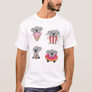 Koala With Candy Kawaii Koalas With Food T-Shirt