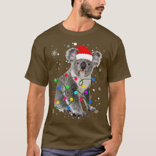 Koala With Christmas Lights Christmas Animals Koal T-Shirt