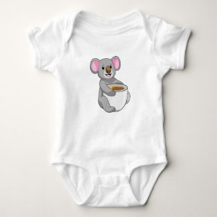 Koala with Coffee Cup Baby Bodysuit
