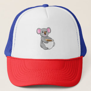 Koala with Coffee Cup Trucker Hat