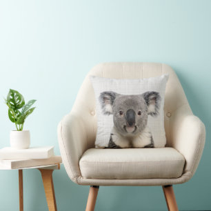 Koala with Grey Linen Background   Cushion