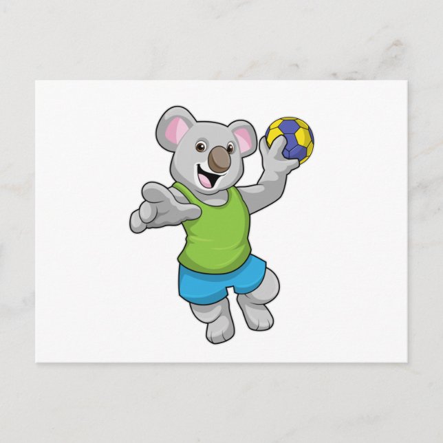 Koala with Handball Sports Postcard (Front)