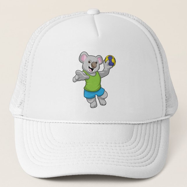 Koala with Handball Sports Trucker Hat (Front)