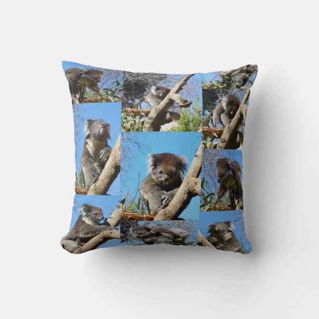 "Koala Wonders: A Heartwarming Photo Collage" Cushion (Front)