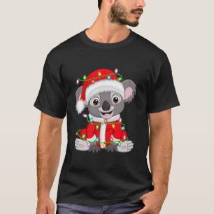 Koala Xmas Lighting Santa Costume Koala Christmas T-Shirt