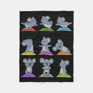 Koala Yoga Funny Koalas In Yoga Poses Sports Tee Fleece Blanket