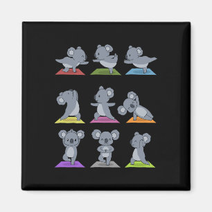 Koala Yoga Funny Koalas In Yoga Poses Sports Tee Magnet
