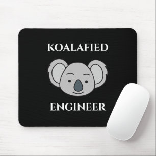 Koalafied Engineer Cute Koala Funny Job Pun Mouse Pad