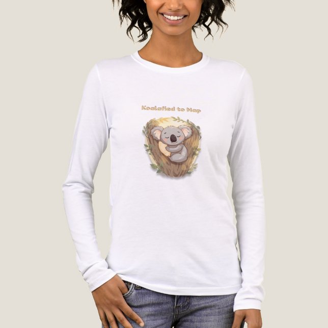 "Koalafied to Nap – Cute Sleepy Koala T-Shirt" Tri-Blend Shirt (Front)