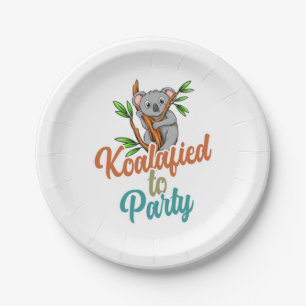 Koalafied to Party Qualified Pun Cute and Funny Ko Paper Plate