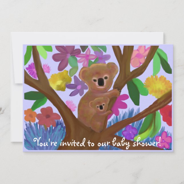 Koalas baby shower invitation (Front)
