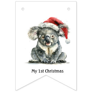 Koala's First Christmas Cuddles, custom Bunting