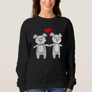 Koalas In Love With Red Balloon Sweatshirt