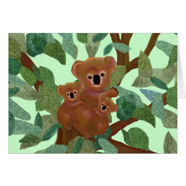 Koalas in the Eucalyptus Card (Front Horizontal)