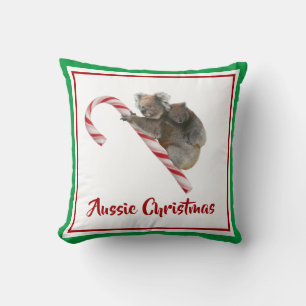 Koalas On Candy Cane Down Under  Cushion