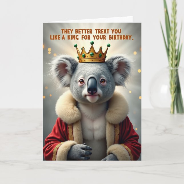 Koalas Royal Birthday Card (Front)
