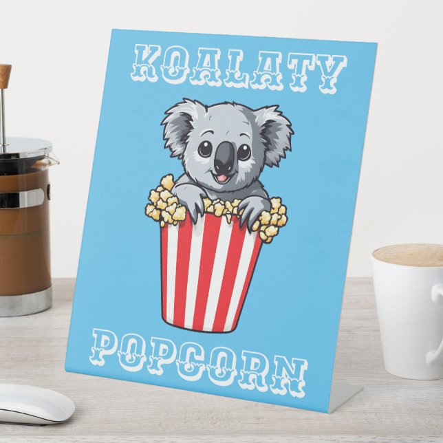 Koalaty Popcorn Pedestal Sign (In SItu)