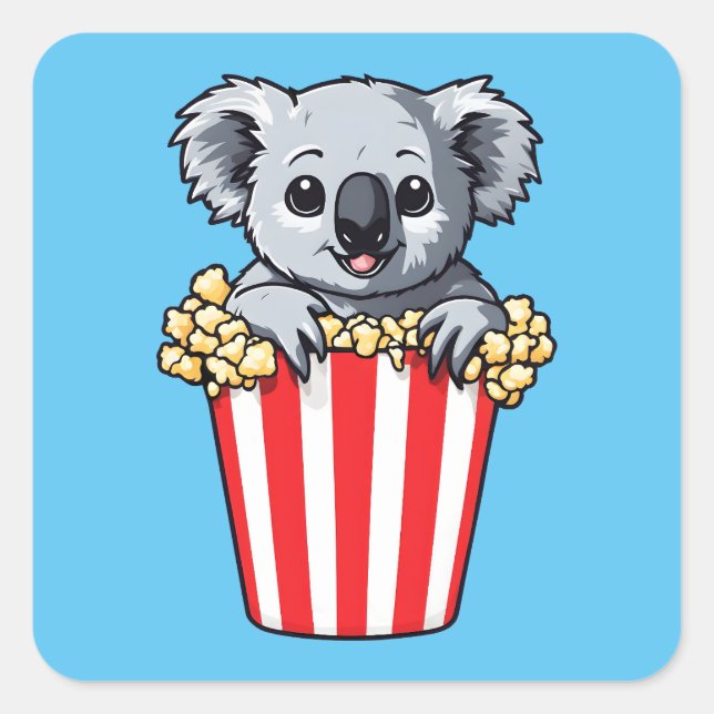 Koalaty Popcorn Square Sticker (Front)