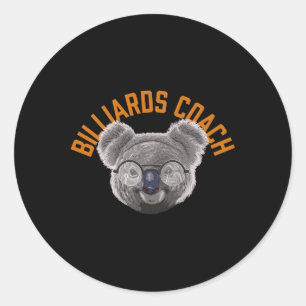 Koalified Billiards Coach Pool Player Funny Billia Classic Round Sticker